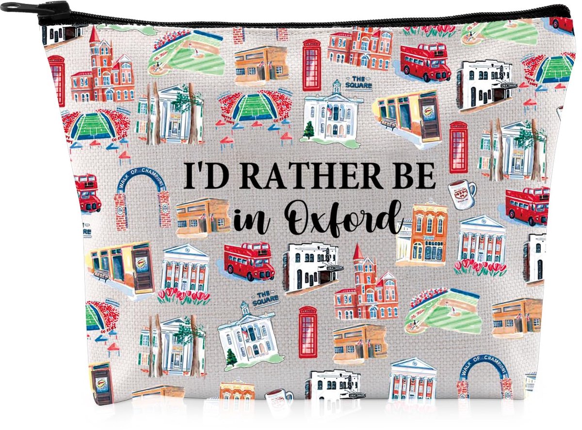 Oxford Lover Gift I would prefer in Oxford Makeup Bag Mississippi Travel Cosmetic Bag Oxford Souvenir Gift, In Oxford Bag