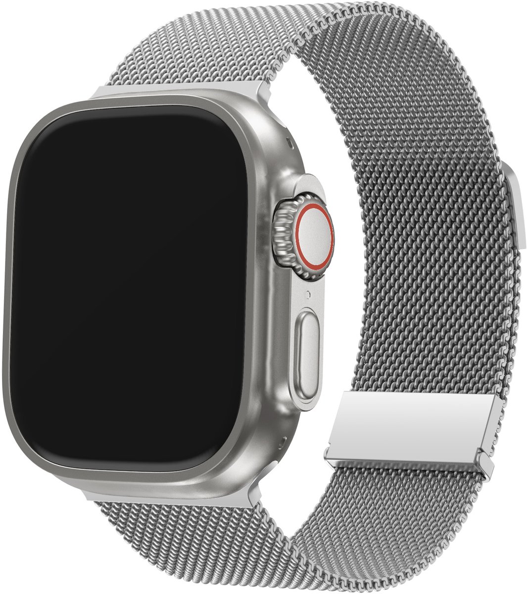 BALR Milanese bandje geschikt voor Apple Watch 44mm / 45mm / 49mm – Zilver – Apple Watch 1/2/3/4/5/6/8/9/10/11/SE(2-3)/Ultra(2-3)