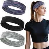 Pilamor Sporthoofdbanden voor heren (5 stuks), vochtafvoerende trainingshoofdband, zweetband, hoofdbanden voor hardlopen, fietsen, voetbal, yoga, haarband voor dames en heren (grijs, groen, wit, blauw