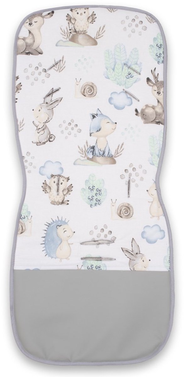 Baby Mix - Kinderwagenaccessoire - Kinderwagenmatras multicolor katoen one size dubbelzijdig - inlegmatras - kinderwagenkussen - buggyinleg - kinderwageninleg