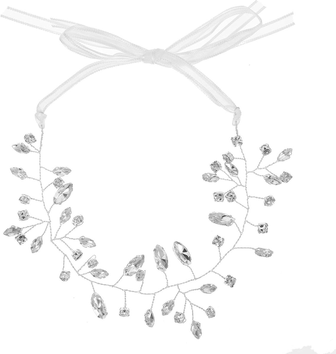 Bruiloft Zilveren Haarstok met Strass Kristal - Haaraccessoires voor Vrouwen en Meisjes