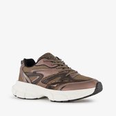 Blue Box dames dad sneakers met panterprint bruin - Maat 39 - Uitneembare zool