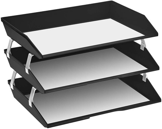 Acrimet Facility Bac à Courrier 4 Niveaux Noir