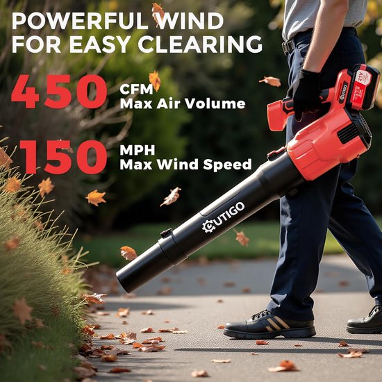 Bladblazer, krachtige draadloze ventilator. Batterij 2.4500mAh, 3-speed, 600W motor, 360cfm bladen van Industrierevolution. — afbeelding 5