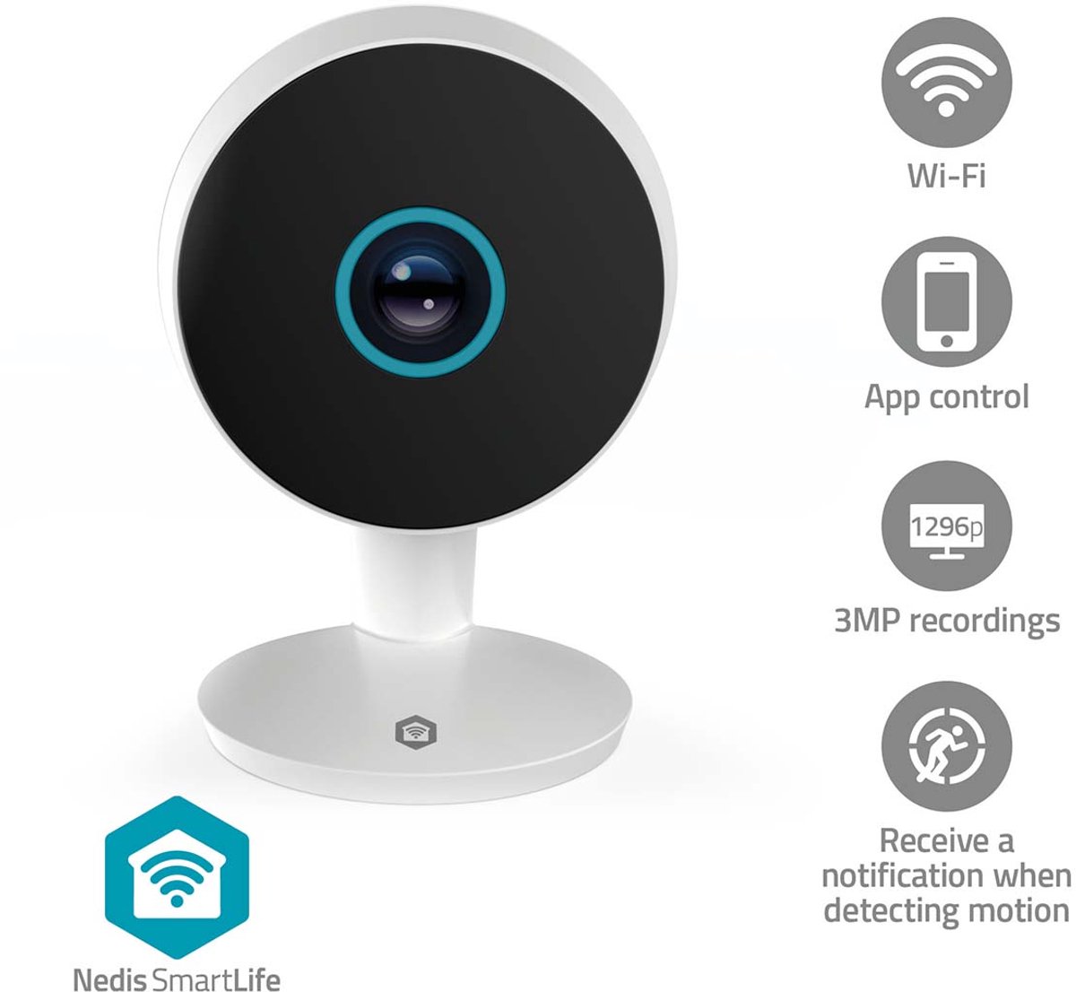 Nedis SmartLife Beveiligingscamera 3MP met Nachtzicht - Nedis - €34,99