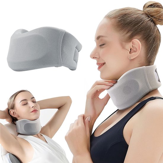 Foto: Nekbrace nekkraag neck braces for neck pain cervical collar halskraag maat m pain relief betere slaap ondersteuning en posture correction cervical brace nekpijn neksteun vermindert druk in de wervelkolom unisex zwart