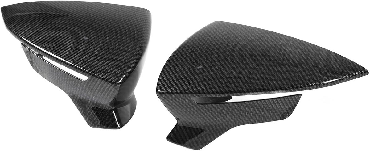 Image of Achteruitkijkspiegel Beschermhoezen - Links Rechts Vervanging voor SEAT Mk3 5F ST FR Cupra 2013-2019 - Glanzend Zwart - Auto Spiegel Automotive Exterieur - Koolstofvezelstijl