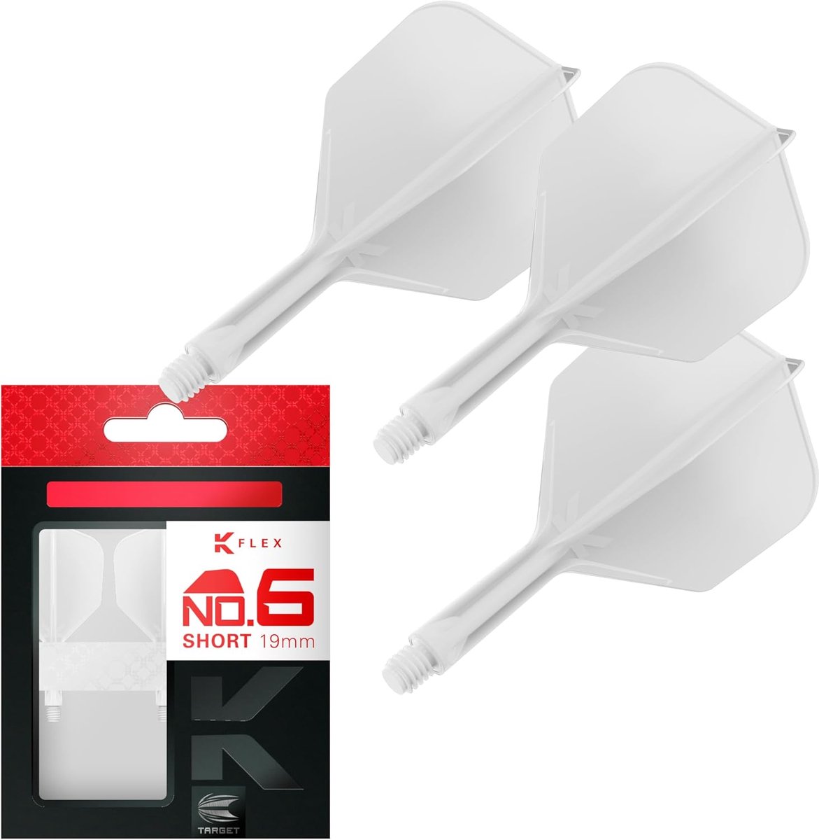 Target K-Flex White NO6 - Dart Flights - Short