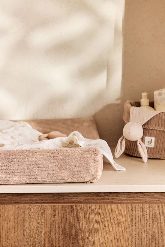 Jollein Aankleedkussenhoes - 50x70 cm - Cloudy Rib - Milky Coffee — afbeelding 5