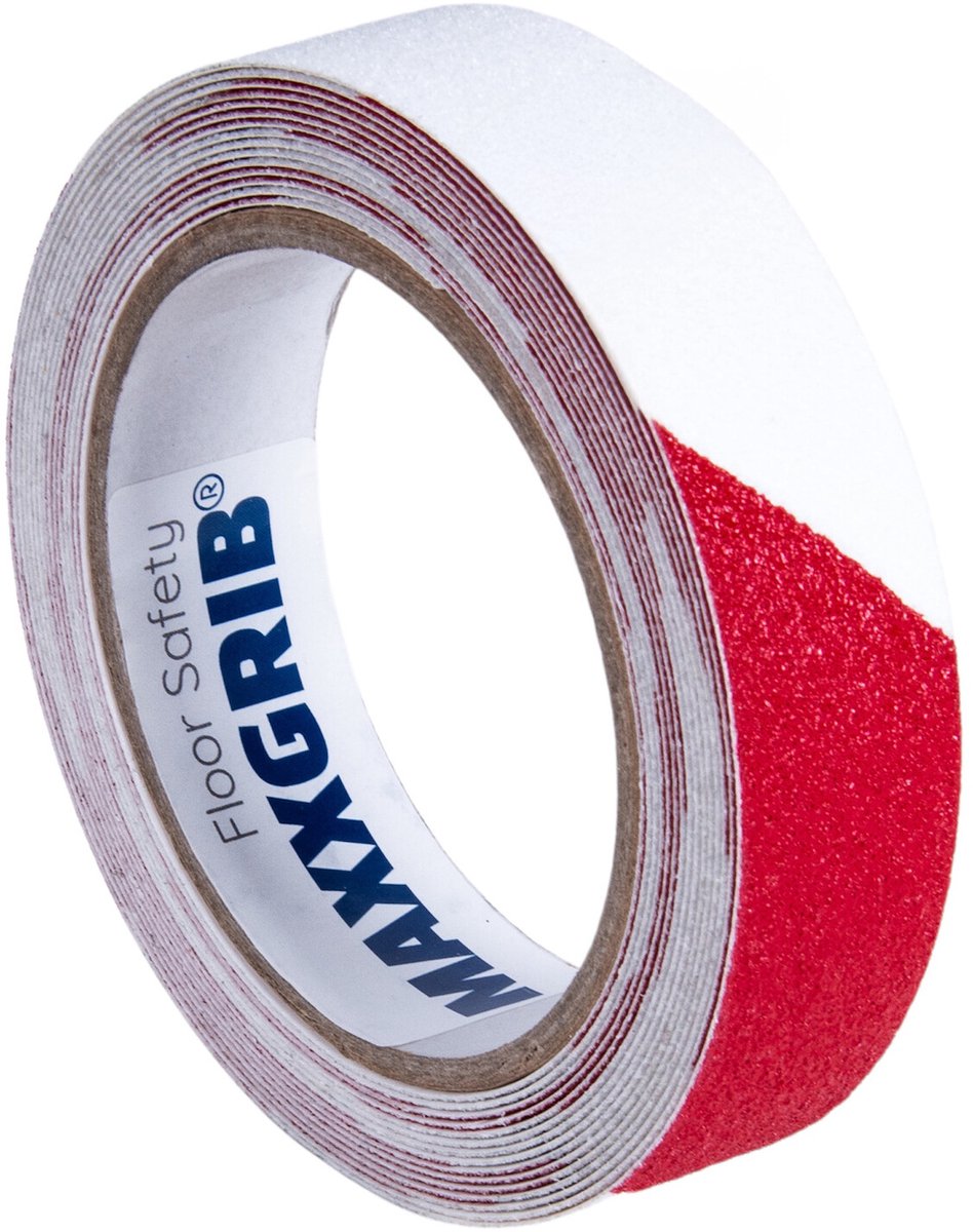 Maxxgrib Anti-slip tape 25mm x 4,5m Rood/wit