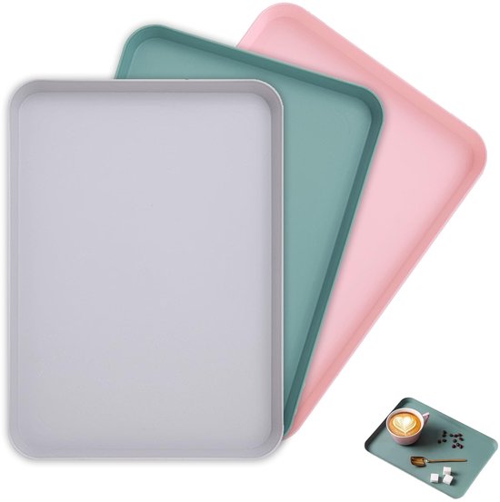 Ikea Tilgangg Set van 5 plastic serveerblaadjes 37 x 29 cm Grijs