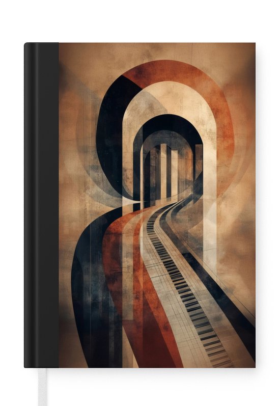 Notitieboek - Schrijfboek - Piano - Toetsen - Abstract - Notitieboekje klein - A5 formaat - Schrijfblok