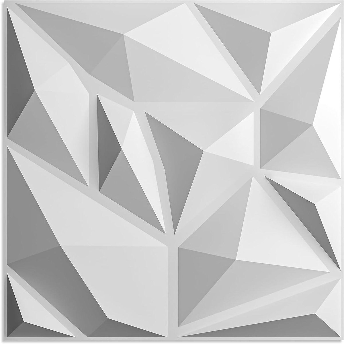 Inovra Plus - PVC diamant wandpanelen voor binnenwanddecoratie | 3D wandbekleding voor gaming woonkamer | 30 x 30 cm wit | 20 stuks