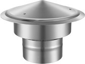 Schoorsteenkap - Regenkap RVS 304 - Buisdiameter 15 cm - Vierkante voetplaat 30x30 cm - Hoogte 22 cm - Weerbestendig - Geschikt voor diverse schoorstenen - Zilver