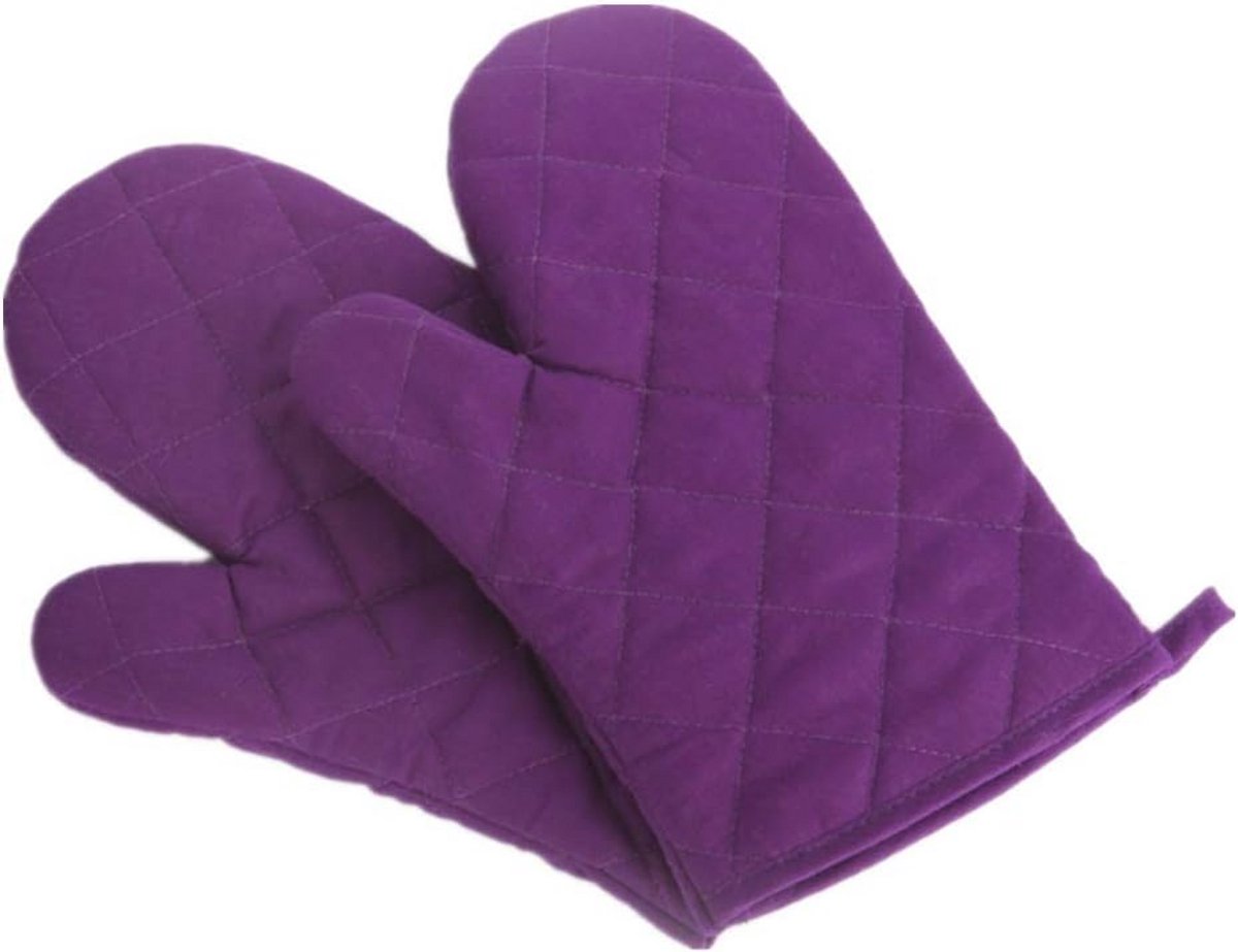 Hittebestendige Ovenhandschoenen - Dikke Pannenlap, 1 Paar, Één Maat, Paars