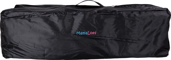 MamaLoes Campingbedje - Zwart - 120x60 cm - Inklapbaar Reisbedje - Met Draagtas en Bodemmatrasje