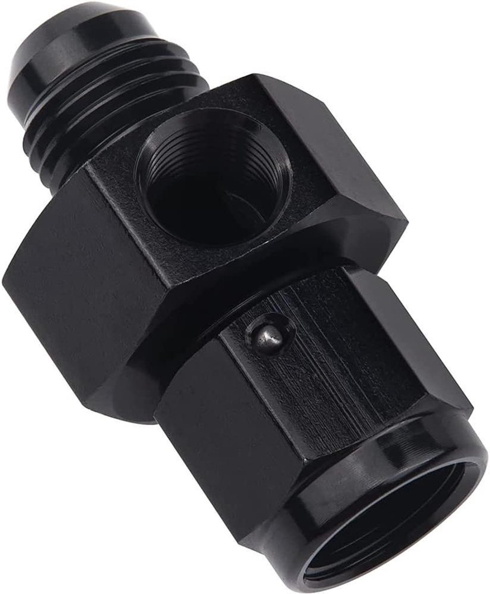 Allecto Plus - Zwarte aluminiumlegering brandstofdrukregelaar AN6/AN8/AN10 met NPT-meetsteken - Geschikt voor auto's en motoren
