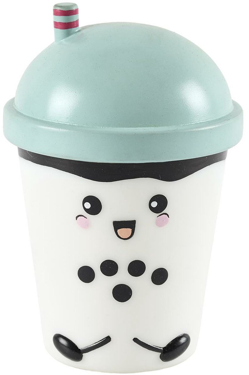 Home Deco Kids Nachtlampje Led - Bubble Tea - RGB kleuren - blauw - kunststof - 15 cm - kinderkamer