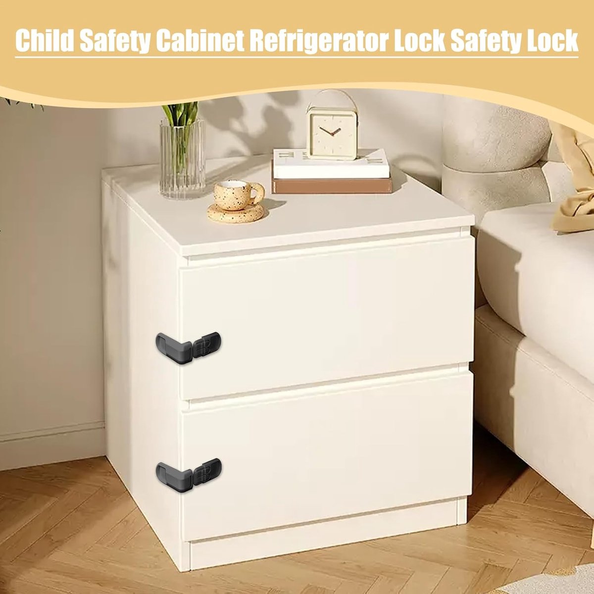 Child Safety Lock, Kids Proof Drawer Lock, 10X Removable 2.76x2.76x1.57in, Sturdy Baby Proofing Latch for Kitchen Cabinets, Furniture, Ovens, Fridge, Bathroom, Closet — cadeau in Cadeau-ideeën - foto 4