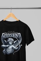 Oversized shirt - Godsend - Wurban Wear | T-shirt | Merk kleding | Unisex tshirt | Streetwear | Pump cover | Techno outfit | Merk shirt | Gym shirt | y2k | Techwear | Urban | Grote maten | T-shirt heren | T-shirt dames | Zwart
