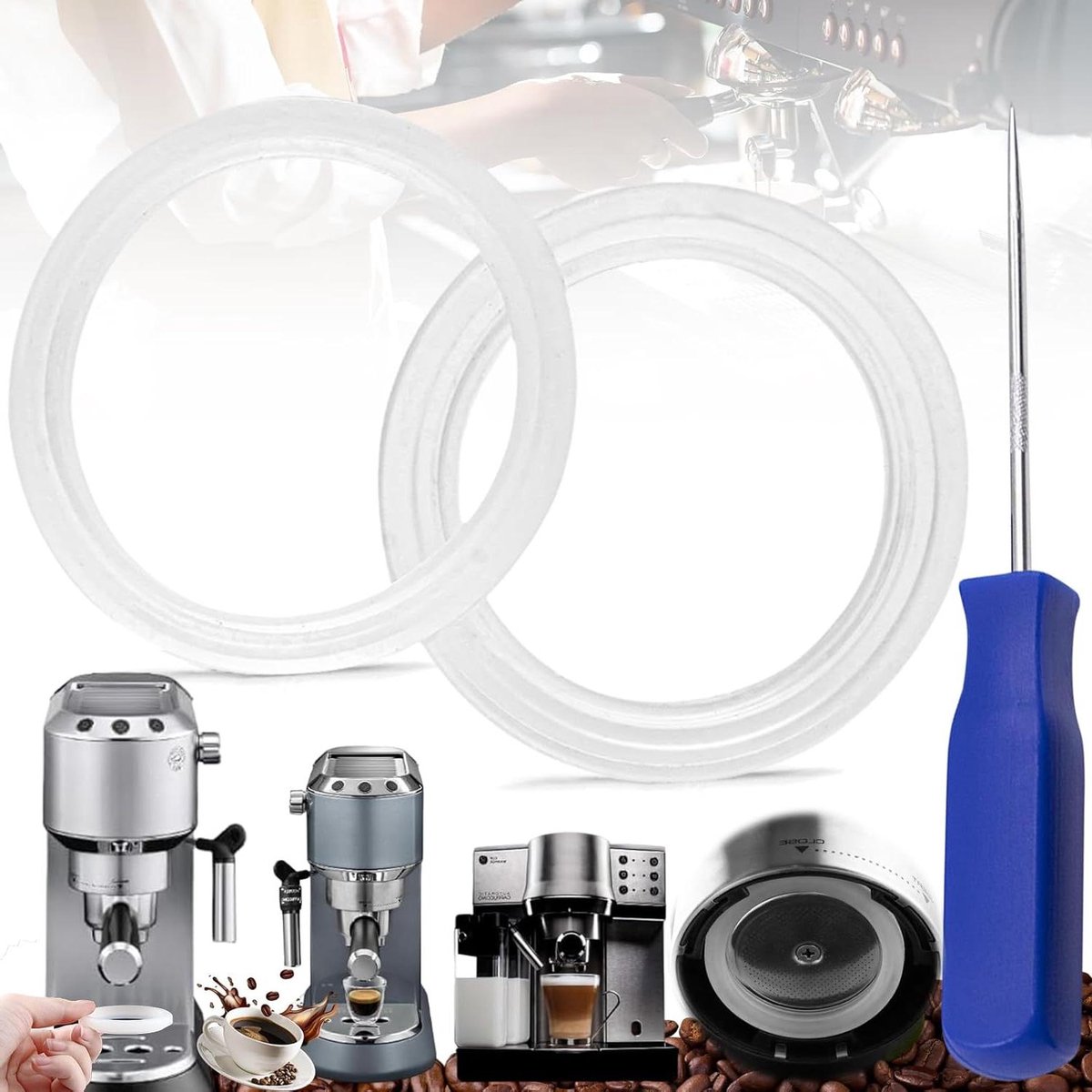 Inovra Plus - 2 stuks afdichting voor filterhouder koffiezetapparaat - vervanging EC685 EC680 EC850 EC860 - afdichtring voor betere afdichting