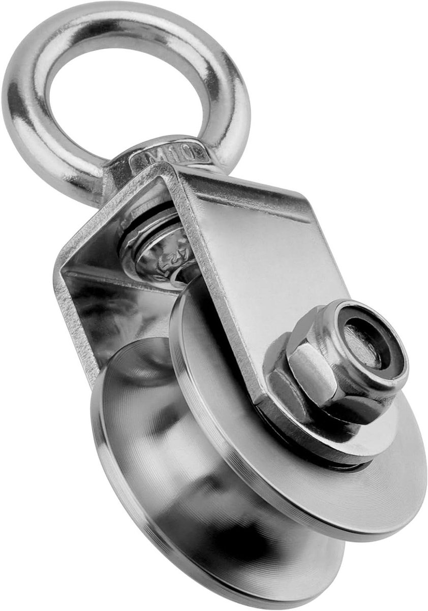 Inovra Plus - Katrol met kogellagers en stalen kabel - 48 mm kabelrol - Fitness katrol - Roestvrij stalen kogellagers - Katrolwielen - Fitnessapparaten accessoires - Draagkracht 500 kg