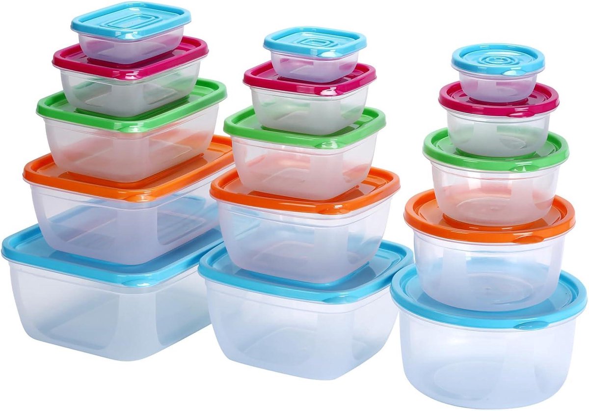 VIKY® Set van 6 kunststof vriesdozen, klein, kleine dozen met