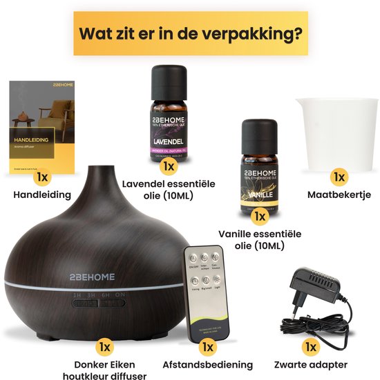2BEHOME Aroma Diffuser 550ML met Afstandsbediening