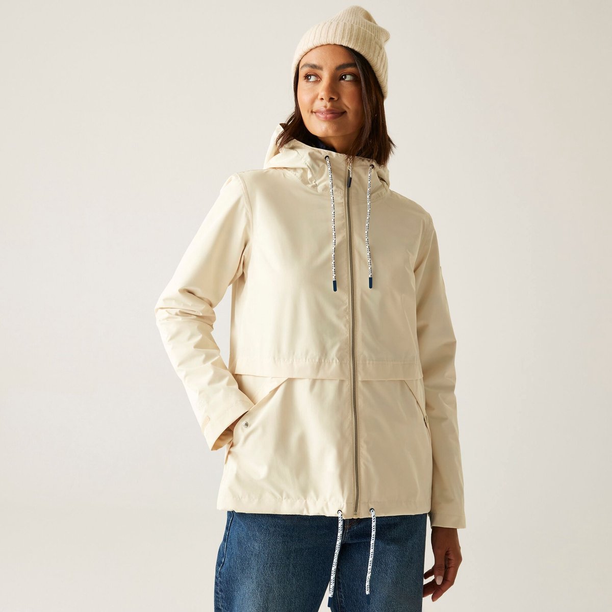 Jas Hiking Dames Waterproof Wit