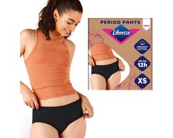 Libresse Menstruatie Ondergoed Wasbaar - zwart biologisch katoen - Extra Small
