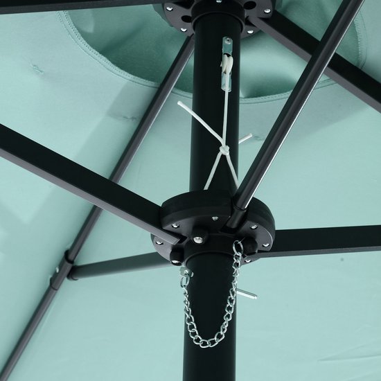 Parasol de jardin double Merax rectangulaire vert clair de 4,5 mètres avec mécanisme pivotant sans pied
