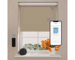 DTCH® Elektrisch Rolgordijn Verduisterend - Easy - Cement - 180 x 190 cm - Motionblinds CMD-03