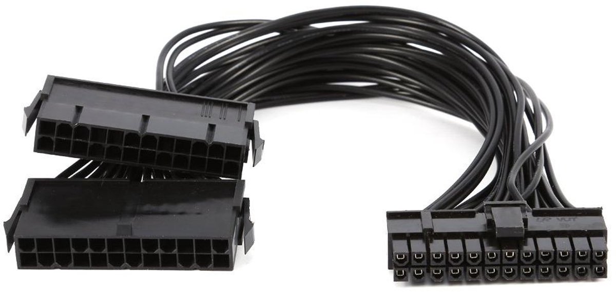 24 pin dubbele ATX adapter 30 cm - voeding verlengkabel 20 + 4-polig