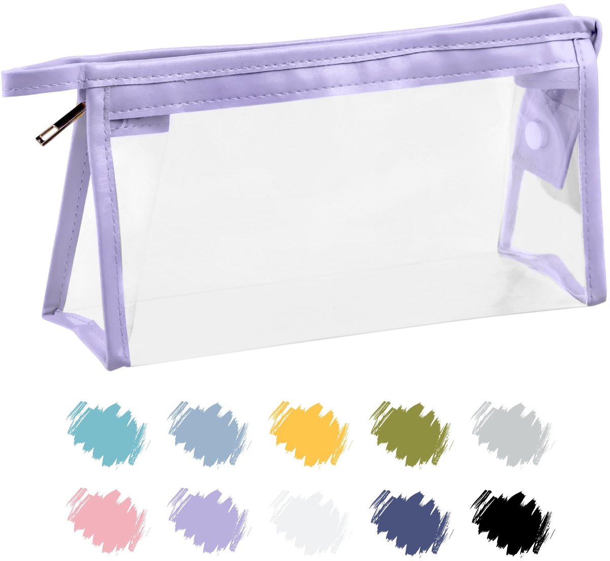 Transparant Etui - Pennenzakje & Make-up Tasje voor School - Lichtpaars