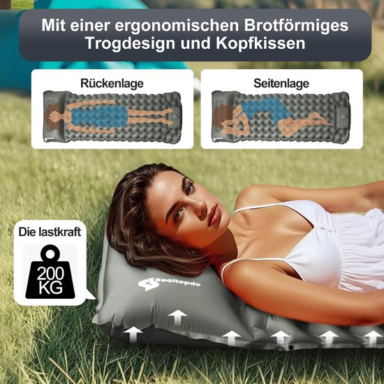 Draagbare opblaasbare slaapmat: lichtgewicht campingmatras voor buitenavonturen — afbeelding 2