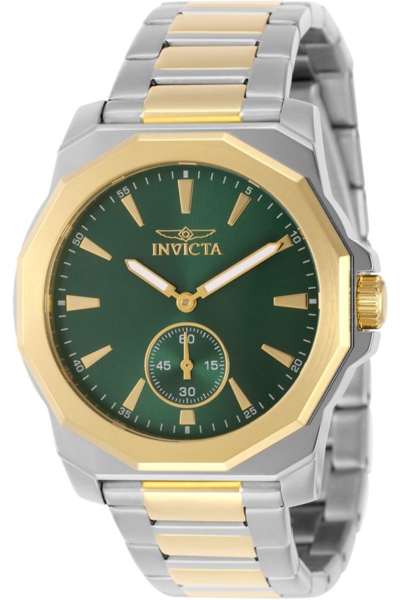 Invicta Speedway 49330 Heren Horloge - Waterdicht - Analoog - Quartz Uurwerk - Roestvrij Staal met groene Wijzerplaat - 42mm
