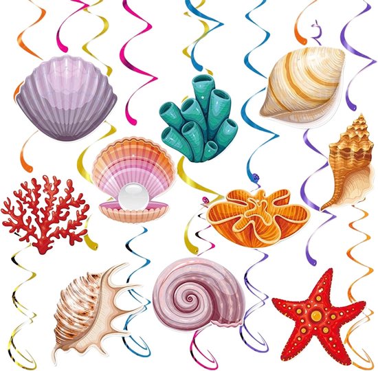 40 stuks tropische vis, hangende wervels, dekendecoratie, onder de zee decoraties, feest voor jongens meisjes, oceaanthemafeest, zeemeermin wezens, babyshower, oceaanthema