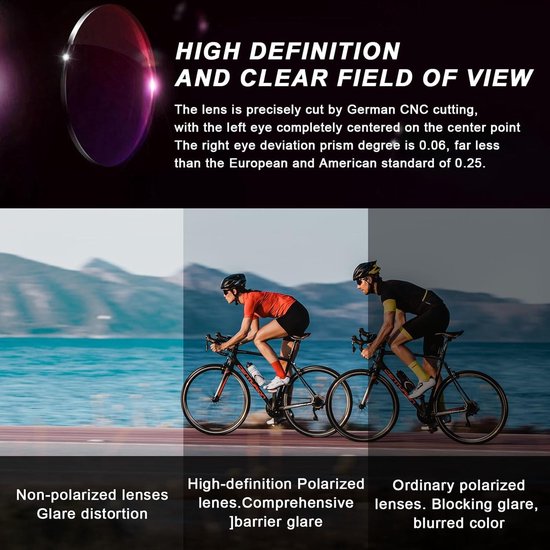 Fietsbril hardloopzonnebril UV400-bescherming - voor heren en dames - sportzonnebril - skibril outdoor rijden - vissen hardlopen fietsen motorbril van Merkloos — afbeelding 4