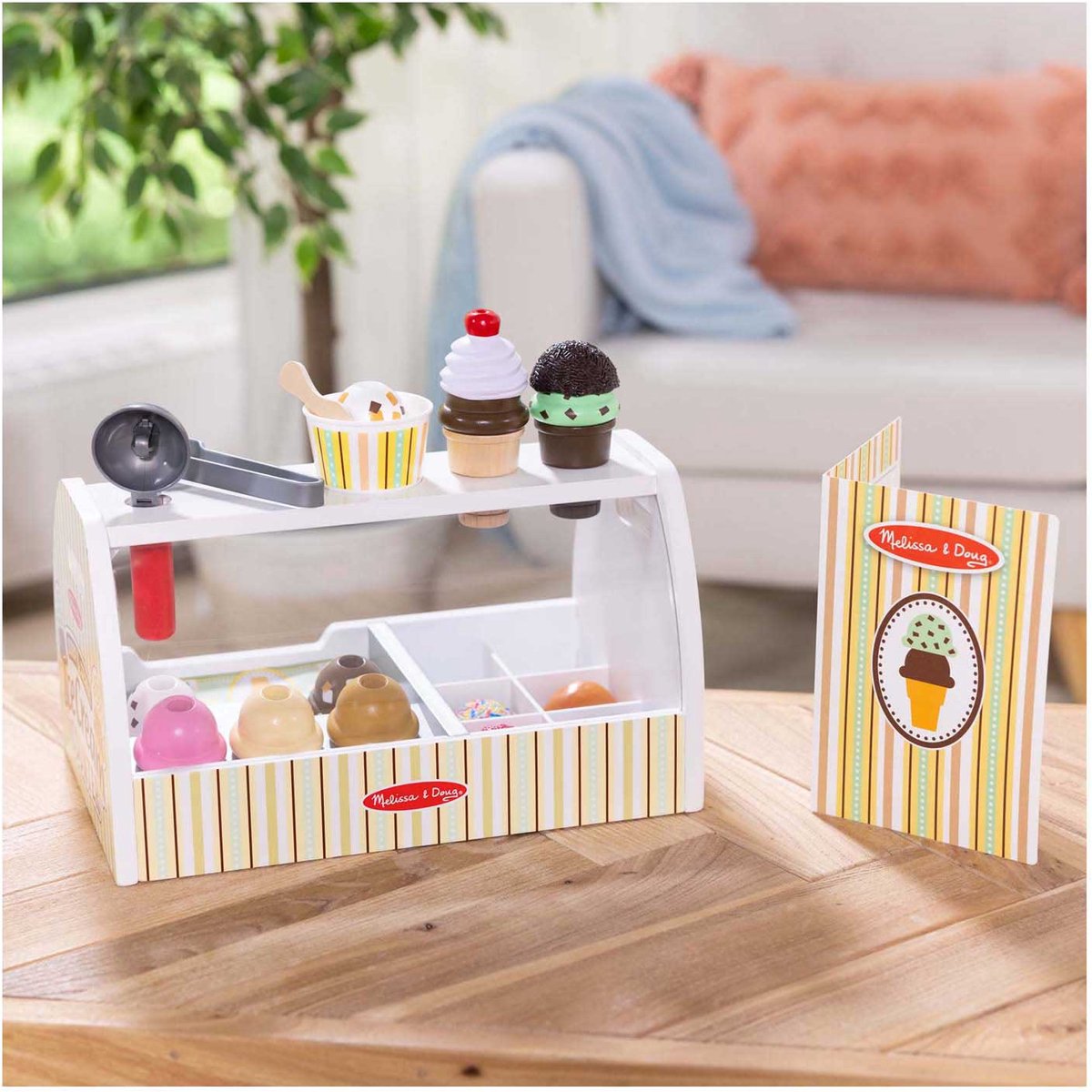Melissa & Doug – Houten ijskraam speelset – Inclusief ijsschep — afbeelding 5