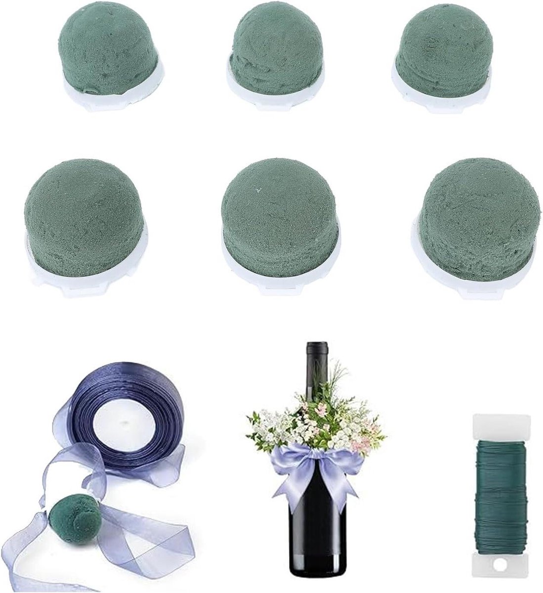 Allecto plus - Mini Steekschuim Houder 24 stuks voor Bloemenarrangementen met Ijzerdraad