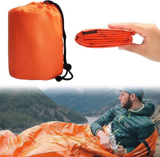 PolkaHome, 2 pièces sac de couchage d'urgence, couverture de sauvetage, sac de PolkaHome, 2 pièces sac de couchage d'urgence, couverture de sauvetage, sac de