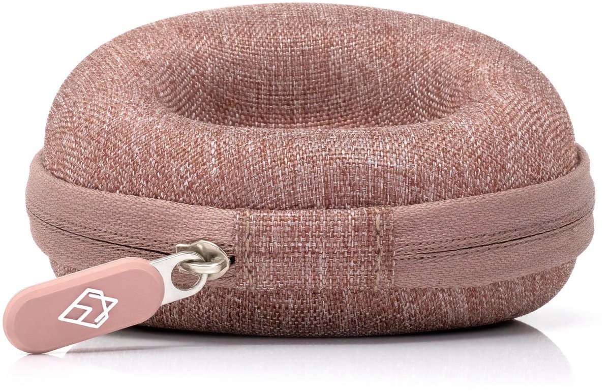 AKIELO Horlogekast - Reishorlogebox met schoonmaakdoekje en geschenkdoos - Voor heren- en dameshorloges en smartwatches tot 54 mm (Dusty Pink Edition)