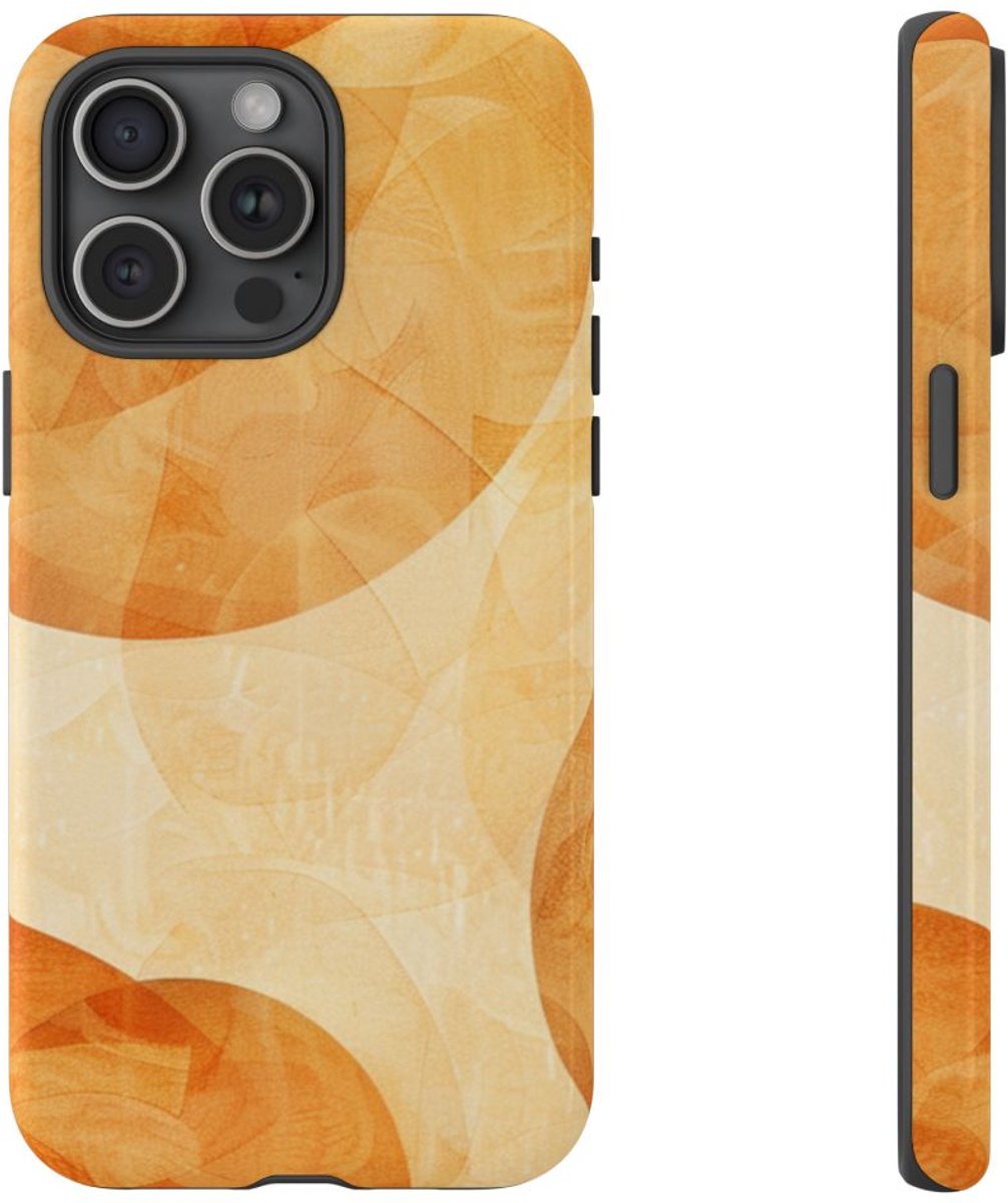Oranje Geometrische Cirkels Abstract – Telefoonhoesje Geschikt voor iPhone 15 Pro Max