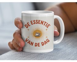 Koffie Mug, Essentie Van De Dag Ontwerp, Retro Stijl Mok, Cadeau Voor Koffieliefhebbers, Nieuw Koffie Cadeau, Koffie Fan Mok