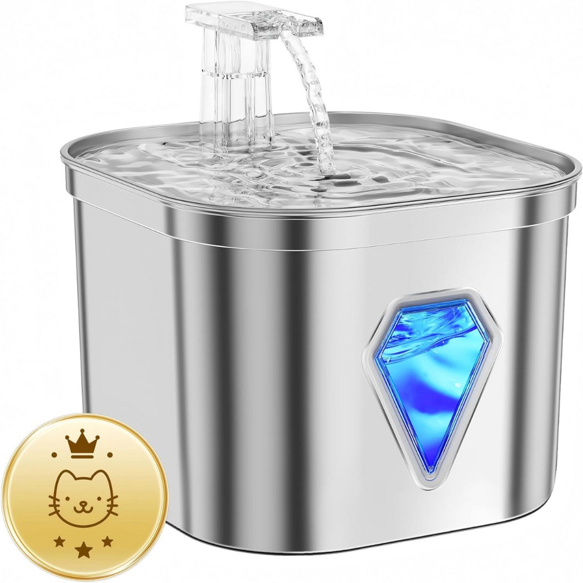Drinkfontein Kat - Kattenfontein - Drinkbak Hond - Waterdispenser - Zilver