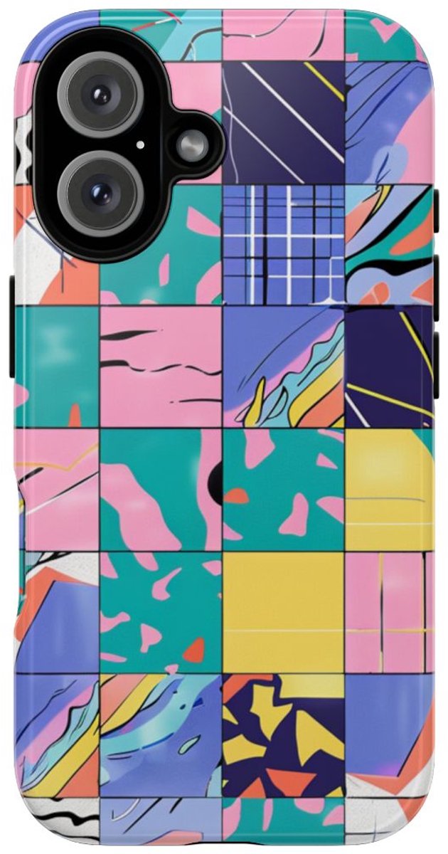 Kleurrijk Abstract Geometrisch Patroon – Telefoonhoesje Geschikt voor iPhone 16