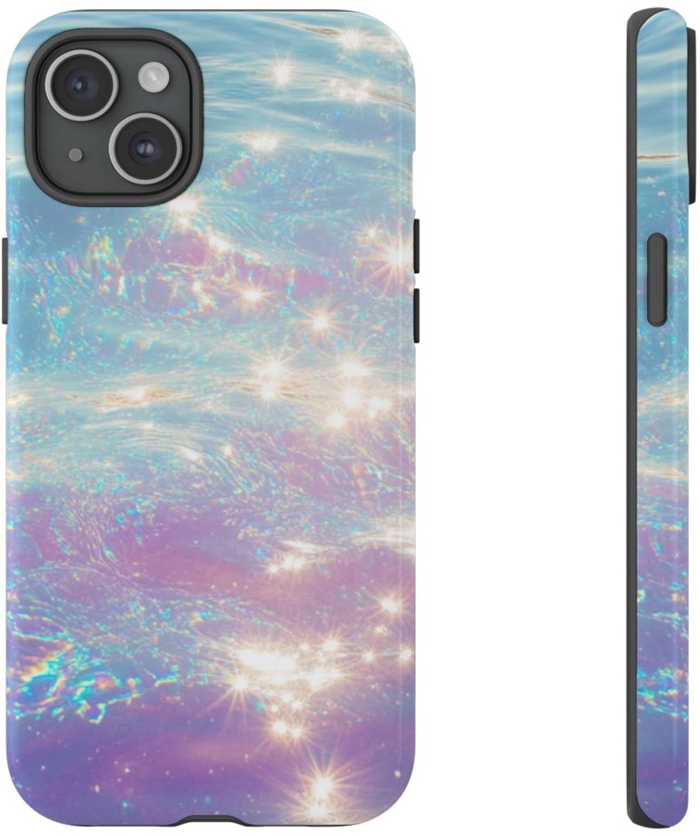 Iridescerend Waterglans Ontwerp – Telefoonhoesje Geschikt voor iPhone 15 Plus