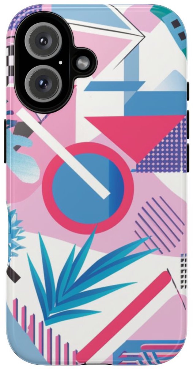 Kleurrijk Geometrisch Abstract Patroon – Telefoonhoesje Geschikt voor iPhone 16