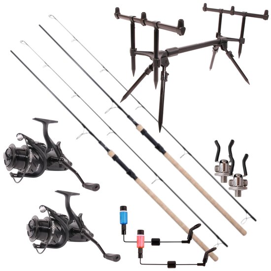 Foto: Ultimate bionic high end carp set 3 25lbs cork handle karper set