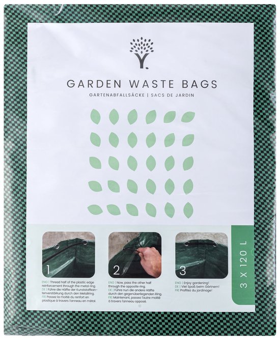 MOOWY Herbruikbare Tuinafvalzakken (2 x 120 L) - Opvouwbare Tuinafvalemmers voor Bladeren, Maaisel en ander Tuinafval van Moowy — afbeelding 4